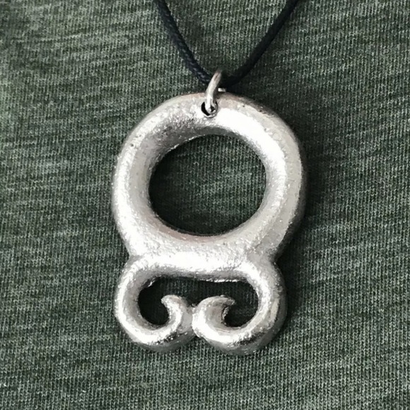 Bronze Troll Cross Pendant On A Cord - Picture 4 of 5